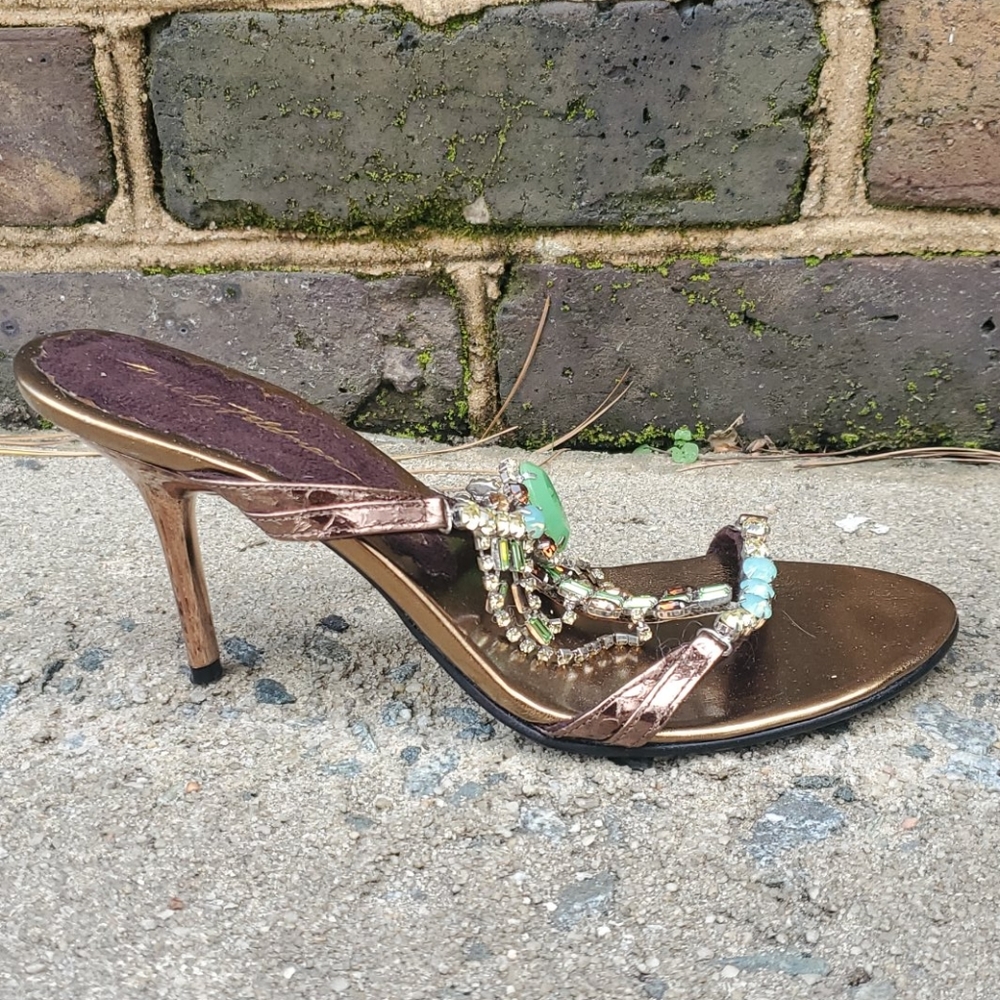 RELISTED Beverly Feldman jeweled be a queen heels - Picture 3 of 8